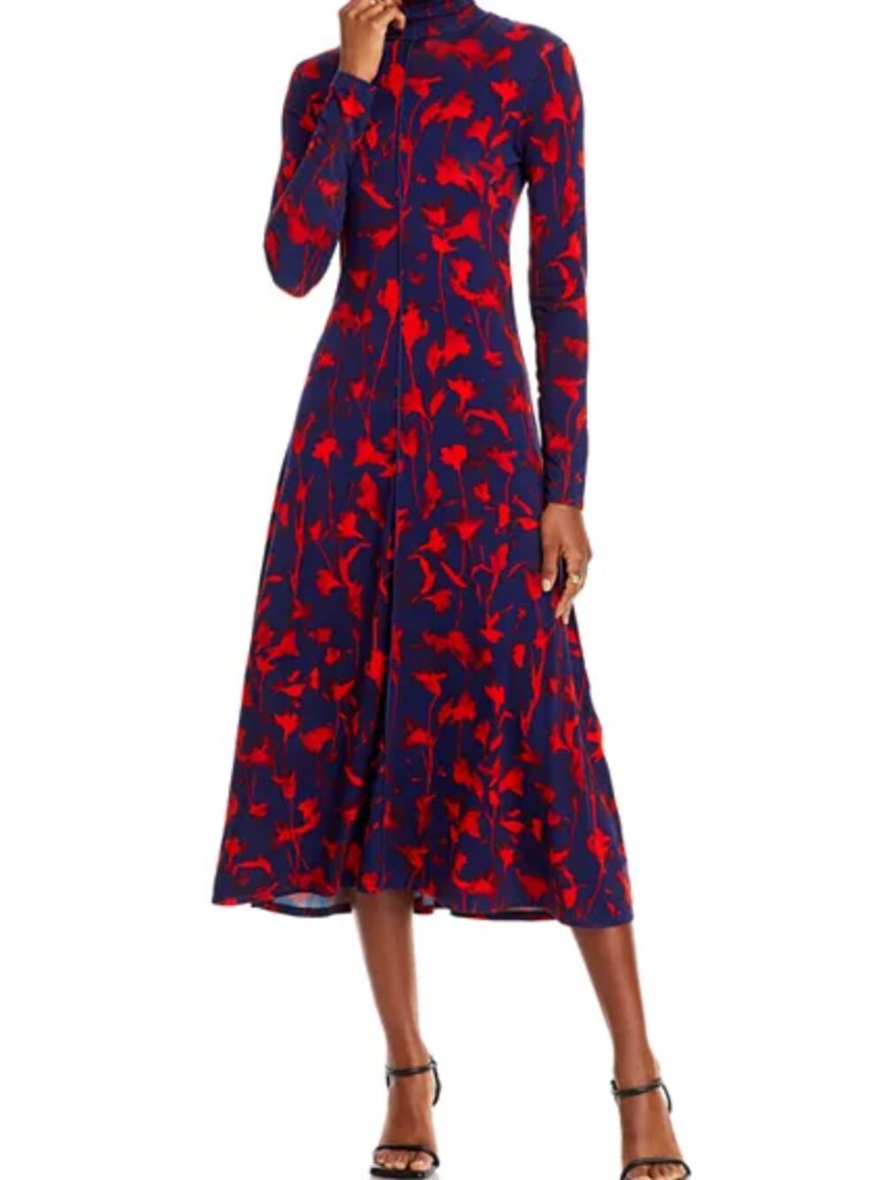 Proenza Schouler White Label Floral Jersey Turtleneck Maxi Dress